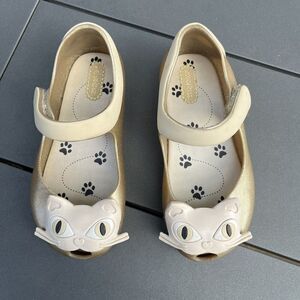 Mini Melissa Ultragirl II Gold Cat Mary Jane Flats Shoes Toddler Girls Size 9